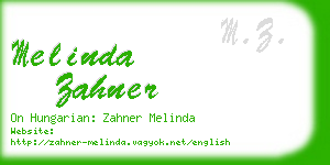 melinda zahner business card